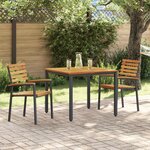 vidaXL Ensemble de salle à manger de jardin 3 pièces en bois massif d'acacia et métal