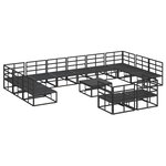 vidaXL Ensemble de canapé de jardin avec coussin 13 Pièces Noir Aluminium