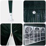 vidaXL Tente de fête Vert  Blanc 600 x 400 x 266 cm Polyester  Acier