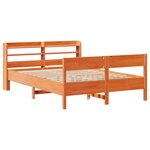 vidaXL Cadre de lit sans matelas cire marron 140x200cm bois pin massif