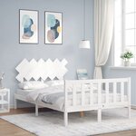 vidaXL Cadre de lit sans matelas blanc bois de pin massif