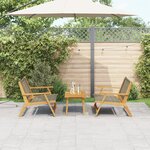 vidaXL Ensemble de chaises et de table de jardin - 3 pièces en bois d'acacia massif gris