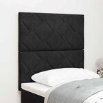 vidaXL Tête de Lit LED Design Blocs Diamant Noire 80 cm Velours