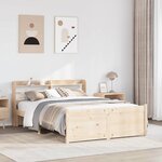 vidaXL Cadre de lit et tête de lit sans matelas 135x190 cm