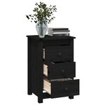 vidaXL Tables de chevet 2 Pièces Noir 40x35x61 5 cm Bois de pin massif