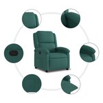 vidaXL Fauteuil inclinable Vert foncé Tissu