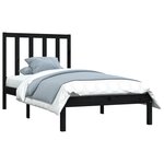 vidaXL Cadre de lit sans matelas noir bois massif de pin 100x200 cm
