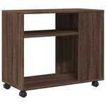vidaXL Table d'appoint avec roues chêne marron bois d'ingénierie