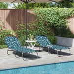 vidaXL Transat pliant 2 Pièces Portable Motif feuille Tissu Oxford 600D