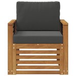 vidaXL Canapé d’extérieur Bois d'acacia massif et polyester Naturel