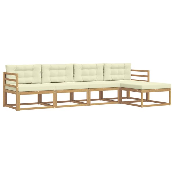 vidaXL Ensemble de canapés d'extérieur 4 pc Blanc et crème Polyester