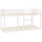 vidaXL Lit superposé Blanc 90x200 cm Bois de pin massif