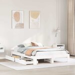 vidaXL Cadre de lit sans matelas blanc 150x200 cm bois de pin massif