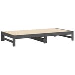 vidaXL Lit coulissant Gris 2x(100x200) cm Bois de pin massif