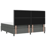 vidaXL Lit à Ressorts avec Matelas & LED Gris Foncé 200x200 cm Tissu
