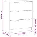 vidaXL Buffet chêne artisanal 60x30x70 cm bois d'ingénierie