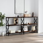 vidaXL Table console chêne fumé 200x28x80 5 cm bois d'ingénierie