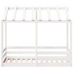 vidaXL Lit pour enfants avec toit blanc 70x140cm en bois massif de pin