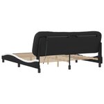 vidaXL Cadre de lit avec LED sans matelas noir et blanc 180x200 cm