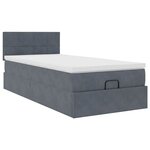 vidaXL Cadre de lit ottoman avec matelas gris foncé 90x190 cm velours
