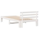 vidaXL Cadre de Lit Blanc en Bois Blanc Bois 75 x 190 cm Simple