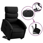 vidaXL Fauteuil inclinable Noir Similicuir