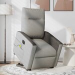 vidaXL Fauteuil inclinable de massage électrique gris nuage tissu