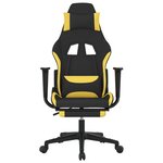 vidaXL Chaise de jeu avec repose-pied Noir et jaune Tissu