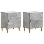 vidaXL Cabinet de chevet 2 Pièces Gris béton 43 x 34 5 x 50 cm