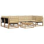 vidaXL Ensemble de canapés d'extérieur 7 pc Blanc et Beige