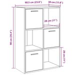 vidaXL Bibliothèque chêne artisanal 60 5x30x90 cm bois d'ingénierie