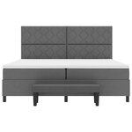vidaXL Lit à ressort avec matelas et banc gris foncé 200x200 cm en tissu