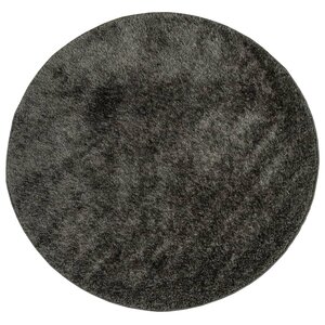 vidaXL Tapis ISTAN à poils longs aspect brillant anthracite Ø 160 cm