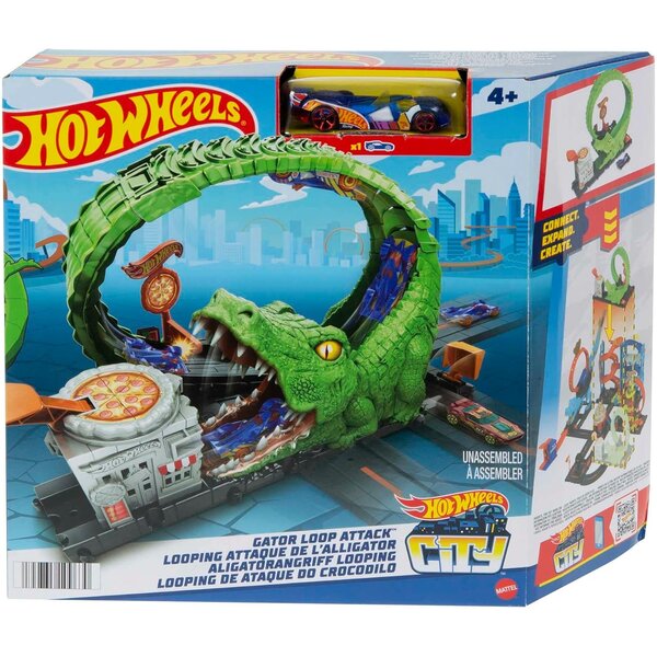 Mattel HUX39 - Hot Wheels - Coffret Looping Attaque de l'Alligator