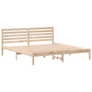 vidaXL Cadre de lit avec tête de lit Marron 200 x 200 cm Pin massif