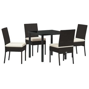 vidaXL Ensemble de salle à manger pour jardin 5 Pièces Noir