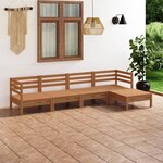 vidaXL Salon de jardin 5 Pièces Bois de pin massif Marron miel