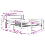 vidaXL Lit bibliothèque sans matelas blanc 150x200 cm bois pin massif