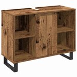 vidaXL Ensemble de mobilier de salle de bain avec porte 3 Pièces Marron