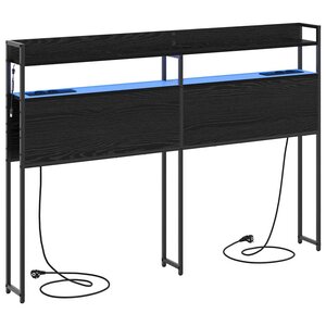 vidaXL Tête de lit avec étagère Chêne noir 120 cm Bois d'ingénierie