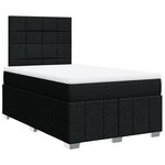 vidaXL Sommier à lattes de lit avec matelas noir 120x190 cm tissu
