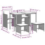 vidaXL Ensemble à manger de jardin 5 Pièces et coussins marron poly rotin