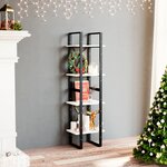 vidaXL Bibliothèque à 4 niveaux blanc 40x30x140 cm bois de pin massif