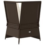 vidaXL Canapé d'angle de jardin avec coussins marron résine tressée