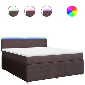 vidaXL Sommier à lattes de lit avec matelas Marron foncé 180x200 cm