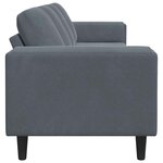 vidaXL Canapé de salon Gris foncé 250 x 77 x 76 cm