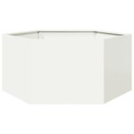 vidaXL Jardinière blanc hexagone 104x90x45 cm acier