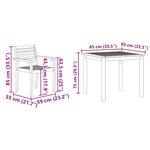 vidaXL Ensemble de salle à manger pour jardin 3 Pièces Marron