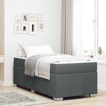 vidaXL Cadre de lit avec matelas Gris foncé 100 x 200 cm tissu