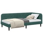 vidaXL Cadre de lit d'angle Vert foncé 100 x 200 cm Velours